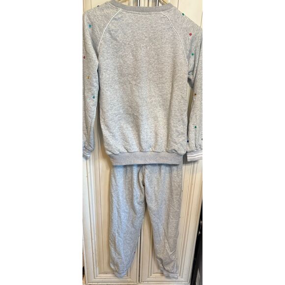 Lola The Boys Girl's Rhinestone Embellished Sweatshirt & Pants Set Gray Size 12 - Picture 11 of 15